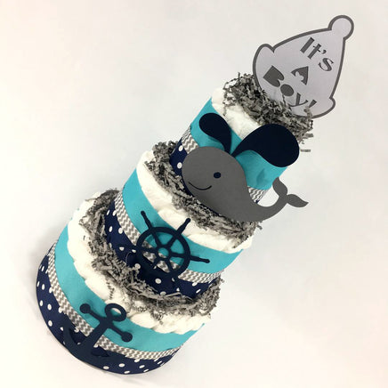 Nautical Whale It's a Boy Diaper Cake
