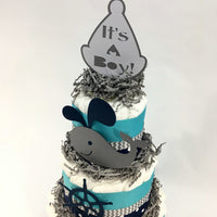 It's A Boy Whale Diaper Cake