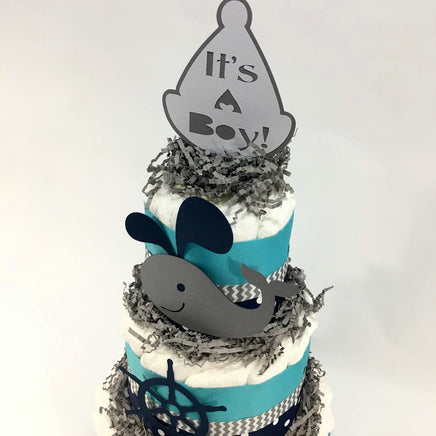 It's A Boy Whale Diaper Cake