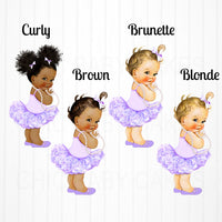 Little Princess Centerpiece Toppers - Purple, Silver