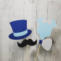 Light Blue, Navy, & Gray Baby Shower Centerpiece Sticks
