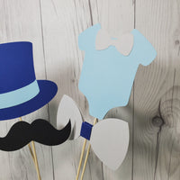 Little Man Party Sticks - Light Blue, Navy, Gray, Black
