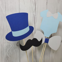 Little Man Party Sticks - Light Blue, Navy, Gray, Black