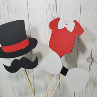 Little Man Party Sticks - Red, Gray, Black