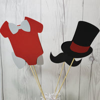 Little Man Party Sticks - Red, Gray, Black
