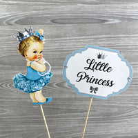 Little Princess Centerpiece Toppers - Teal, Silver
