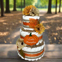 Little Pumpkin Fall Diaper Cake Centerpiece