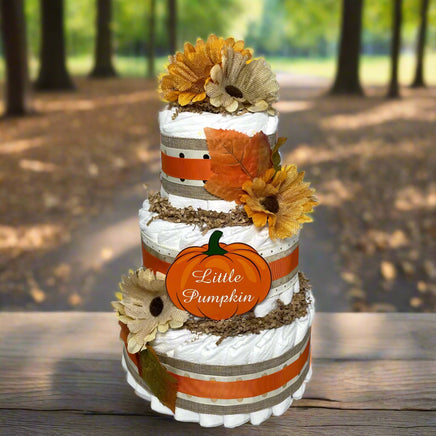 Little Pumpkin Fall Diaper Cake Centerpiece