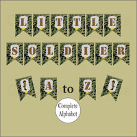 Green Camouflage Army Printable Baby Shower Banner