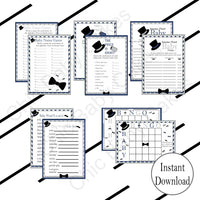 Navy & Gray Little Man Baby Shower Games