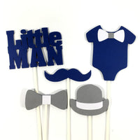 Little Man Centerpiece Sticks - Navy, Gray