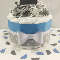 Little Peanut 1 Tier Diaper Cake, Blue & Gray