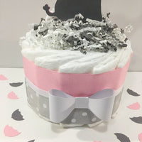 Little Peanut 1-Tier Diaper Cake - Pink & Gray