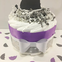 Little Peanut 1-Tier Diaper Cake - Purple & Gray