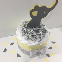 Little Peanut 1-Tier Diaper Cake - Yellow & Gray