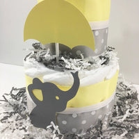 Little Peanut 2-Tier Diaper Cake - Yellow & Gray