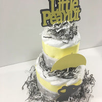 Little Peanut 2-Tier Diaper Cake - Yellow & Gray