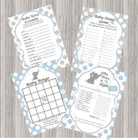 Blue & Gray Little Peanut Baby Shower Games