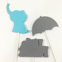 Little Peanut Centerpiece Sticks - Light Teal, Gray