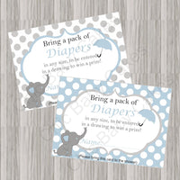 Blue & Gray Little Peanut Baby Shower Diaper Raffle Tickets