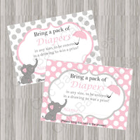 Pink & Gray Little Peanut Baby Shower Diaper Raffle Tickets