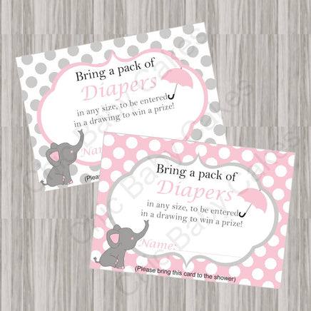 Pink & Gray Little Peanut Baby Shower Diaper Raffle Tickets