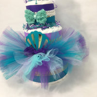 Mermaid Tutu Diaper Cake Centerpiece
