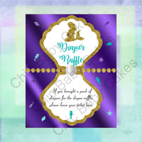 Pregnant Mermaid Baby Shower Diaper Raffle Sign