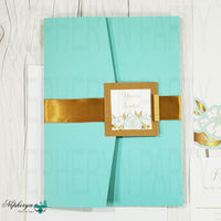 Mint & Gold Floral Wedding Invitation Set