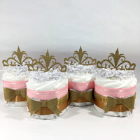 Little Princess Mini Diaper Cake Centerpieces, Pink, Gold