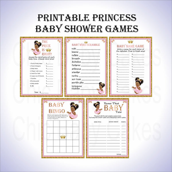 Pink & Gold Princess Baby Shower Games