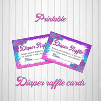 Pink, Blue, & Purple Girl Baby Shower Diaper Raffle Tickets