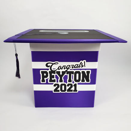 Purple, Black, White Class of 2021 Graduation Card and Money Box
