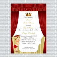 Red and Gold Little Prince Baby Shower Invite, Blonde