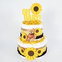 Sunflowers & Teddy Bears Diaper Cake
