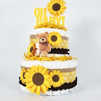 Oh Baby Sunflowers & Teddy Bears Diaper Cake
