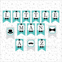 Teal & Gray Little Man Banner