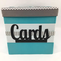 Little Man Card Box - Turquoise, Gray