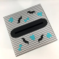 Little Man Card Box - Turquoise, Gray