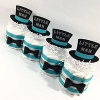 Little Man Mini Diaper Cakes, Teal, Gray