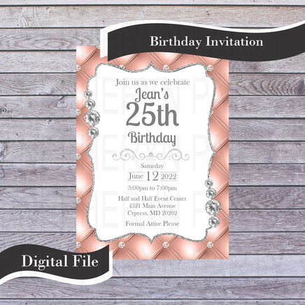 Rose Gold Birthday Invite