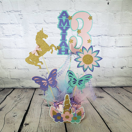Unicorn Girl Birthday Party Centerpiece