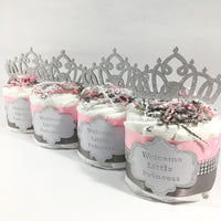 Pink & Silver Princess Mini Diaper Cakes