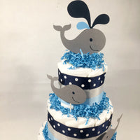 Whale Boy Diaper Cake Centerpiece