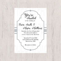 White and Silver Diamond Wedding Invitation