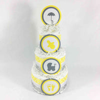 Yellow & Gray Gender Neutral Diaper Cake