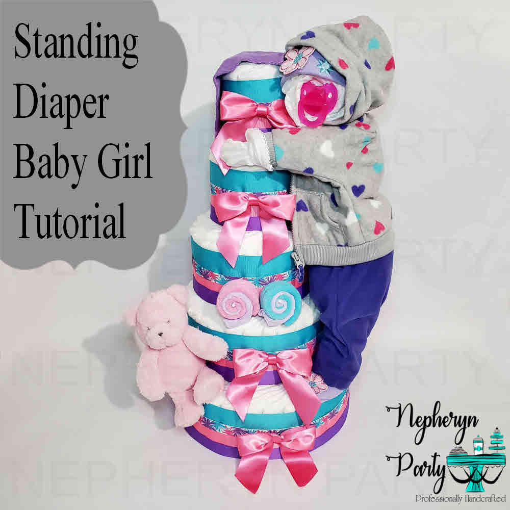 How to Make Standing Baby Girl Diaper Cake