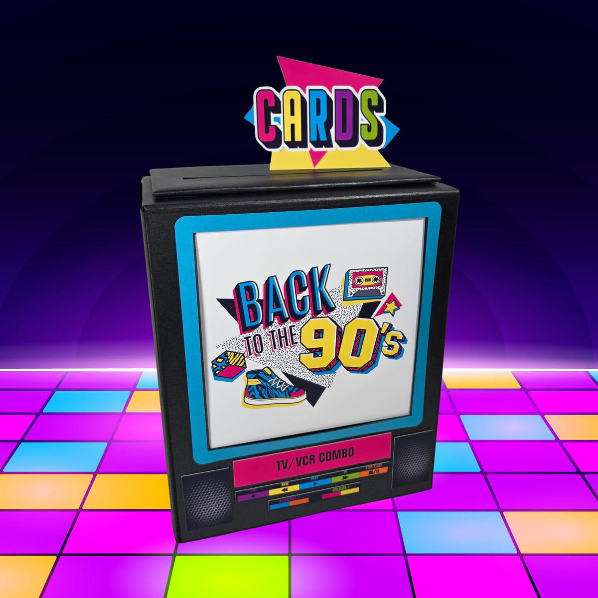 90s Retro TV Card Box