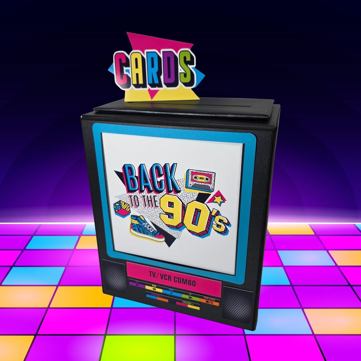 90s Retro TV Card Box