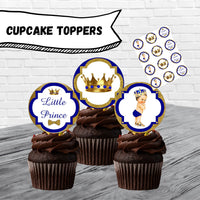 Blue and Gold Little Prince Cupcake Toppers
